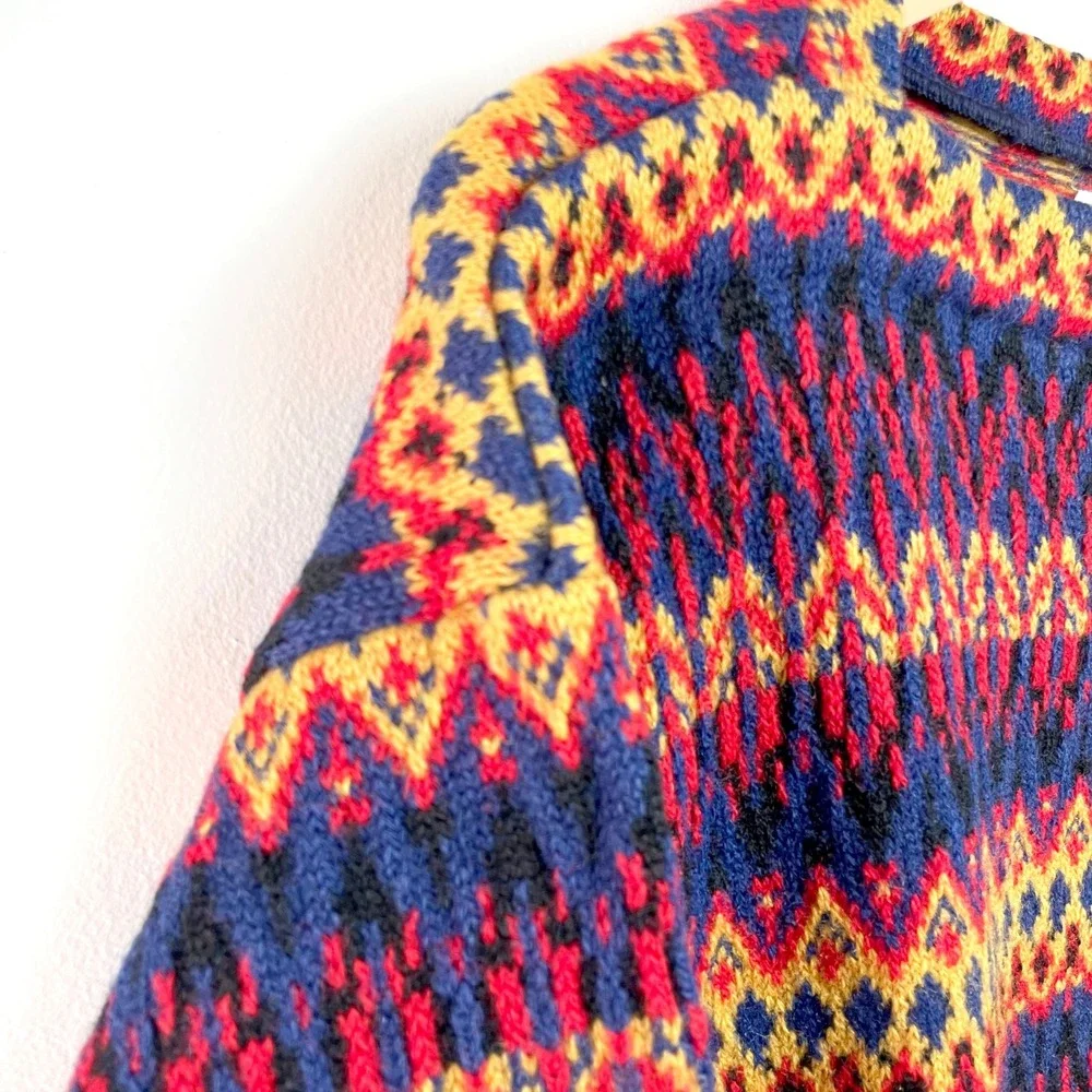 Vintage‎ Hans Heitsch Fair Isle Sweater Sz Medium Jersey Modeller Sweden Striped